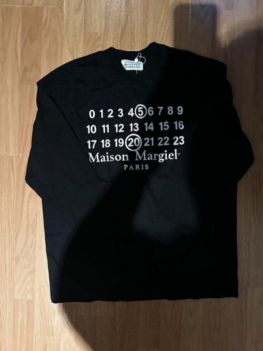 Maison Margiela Paris Numbers Logo Black Long Sleeve T-Shirt Men's
